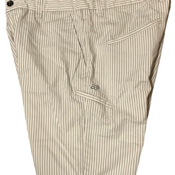 Mens Fox Racing chino board shorts sz 36 white with black stripe - Picture 2 of 8